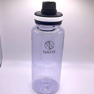 Large plastic water bottle with handle